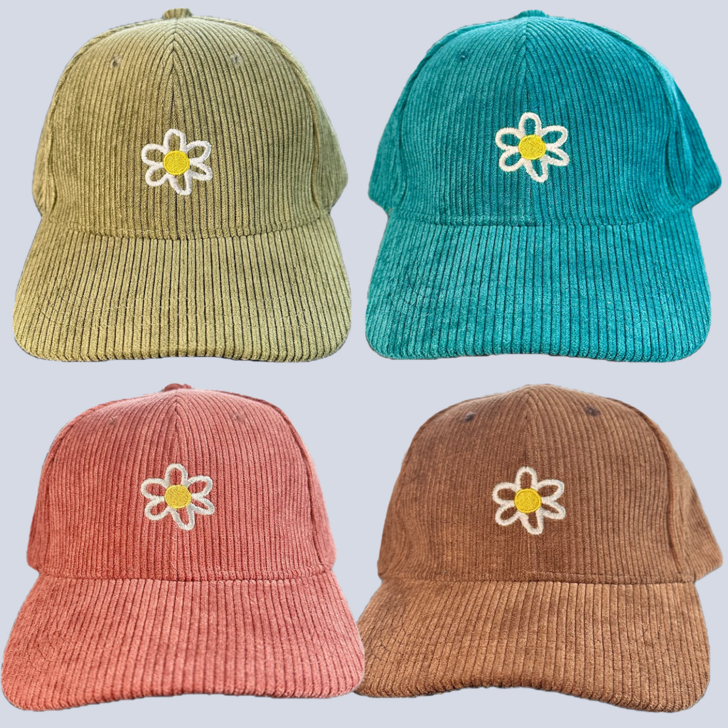 Flower Corduroy Hat
